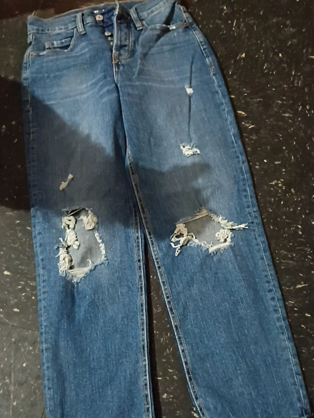 Old Navy Distressed Blue Boyfriend Jeans Size 0-b4